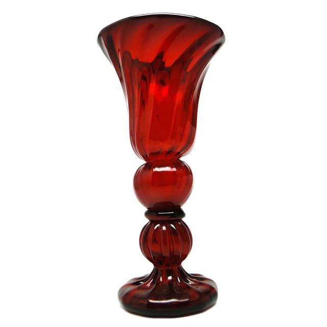 Wazon, mid-century modern, szkło czerwone, proj. J. Słuczan-Orkusz, Polska, lata 70. - WYMIARY