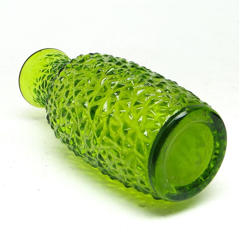 Wazon postmodernistyczny, szkło prasowane zielone, HSG Prądniczanka, Polska, lata 70. - 113729