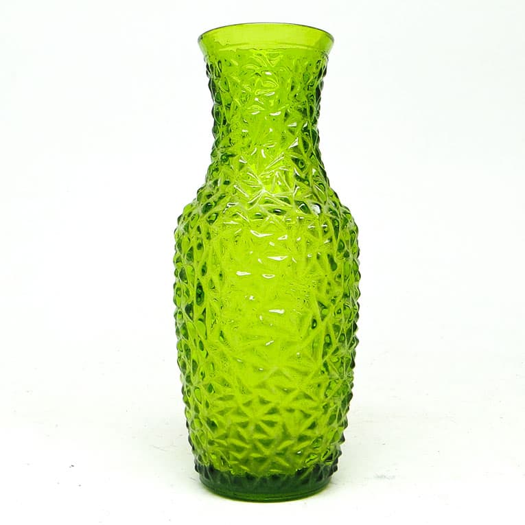 Wazon postmodernistyczny, szkło prasowane zielone, HSG Prądniczanka, Polska, lata 70. - 113725