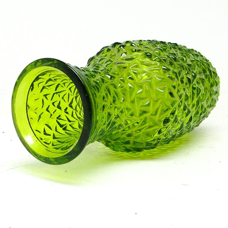 Wazon postmodernistyczny, szkło prasowane zielone, HSG Prądniczanka, Polska, lata 70. - 113727