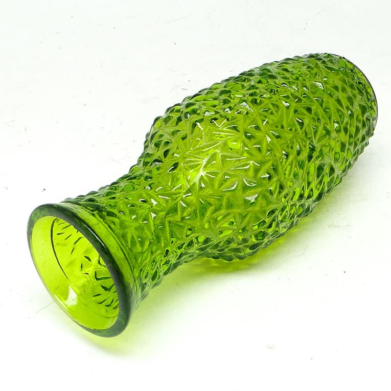 Wazon postmodernistyczny, szkło prasowane zielone, HSG Prądniczanka, Polska, lata 70. - 113728