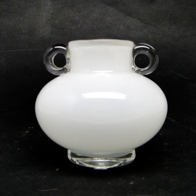 Wazon Modernizm, szkło białe i przezroczyste, HSG Tarnowiec, Polska, lata 70. - 113790