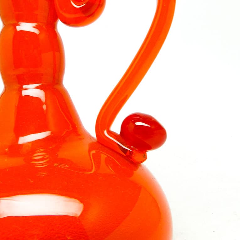 Wazon, modernistyczny, szkło pomarańczowe, proj. B. Świstacka, Polska, lata 70. - 113807