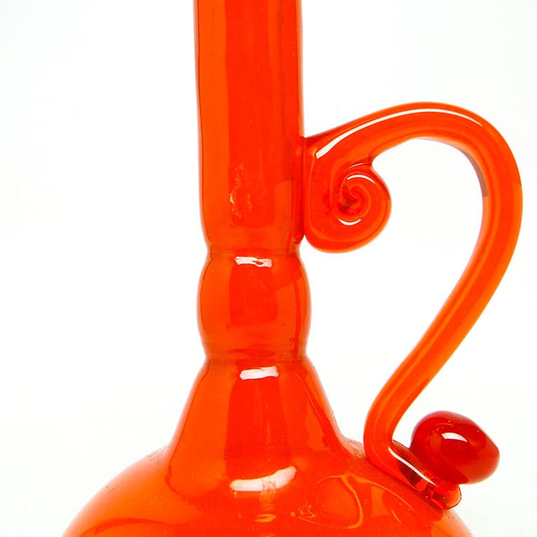 Wazon, modernistyczny, szkło pomarańczowe, proj. B. Świstacka, Polska, lata 70. - 113809