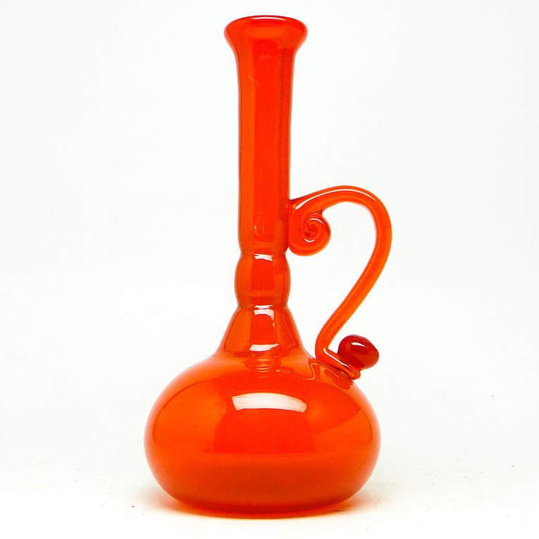 Wazon, modernistyczny, szkło pomarańczowe, proj. B. Świstacka, Polska, lata 70. - 113804