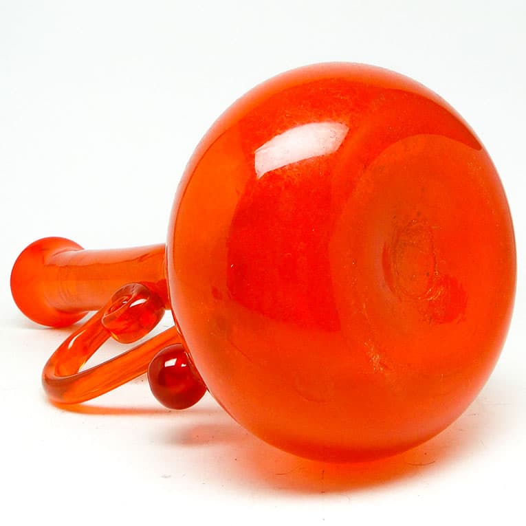 Wazon, modernistyczny, szkło pomarańczowe, proj. B. Świstacka, Polska, lata 70. - 113812