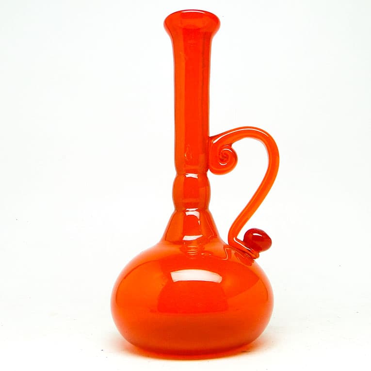 Wazon, modernistyczny, szkło pomarańczowe, proj. B. Świstacka, Polska, lata 70. - 113805