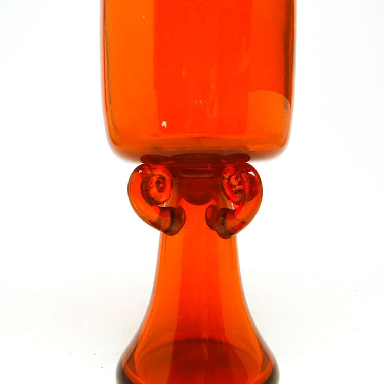 Wazon Modernizm, szkło pomarańczowe, proj. J. Słuczan-Orkusz, Polska, lata 70. - 113831