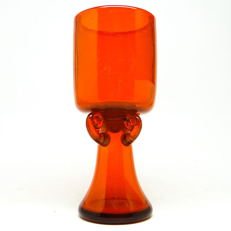 Wazon Modernizm, szkło pomarańczowe, proj. J. Słuczan-Orkusz, Polska, lata 70. - 113822