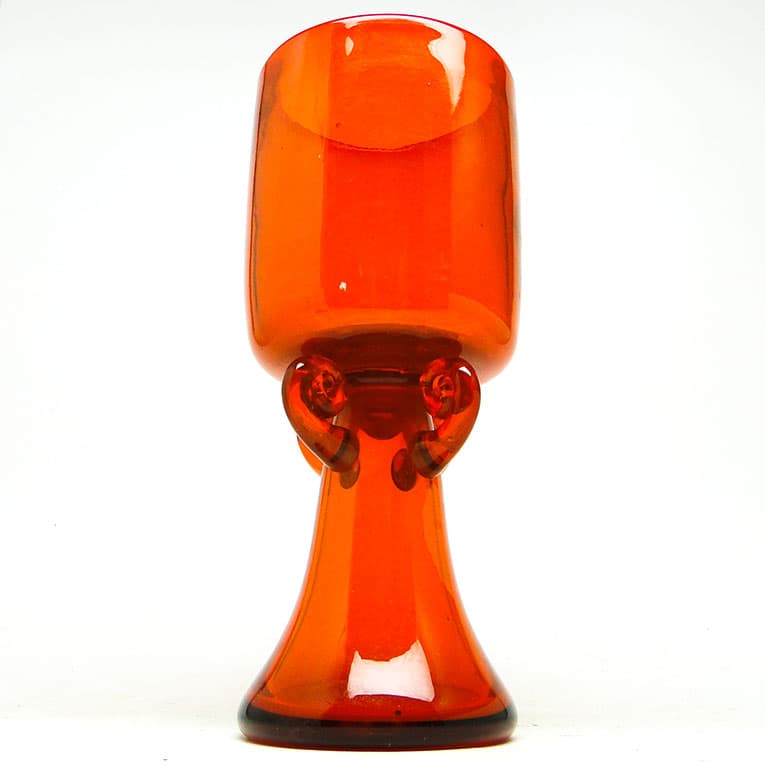 Wazon Modernizm, szkło pomarańczowe, proj. J. Słuczan-Orkusz, Polska, lata 70. - 113830