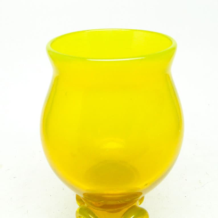 Wazon Modernizm, szkło żółte, proj. J. Słuczan-Orkusz, Polska, lata 70. - 113851