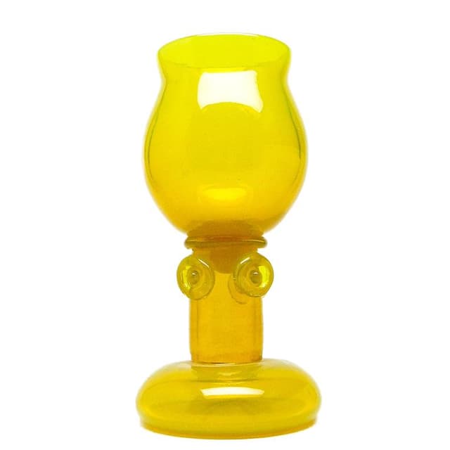 Wazon Modernizm, szkło żółte, proj. J. Słuczan-Orkusz, Polska, lata 70. - WYMIARY