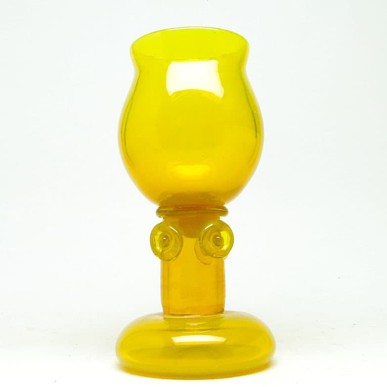 Wazon Modernizm, szkło żółte, proj. J. Słuczan-Orkusz, Polska, lata 70. - 113852