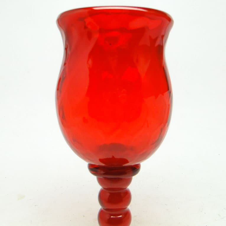 Kielich dekoracyjny Baroque, szkło czerwone, KIS, Krakowski Instytut Szkła, lata 70. - 113872