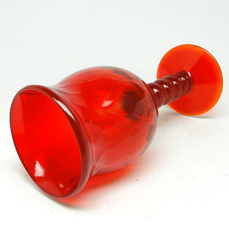 Kielich dekoracyjny Baroque, szkło czerwone, KIS, Krakowski Instytut Szkła, lata 70. - 113873