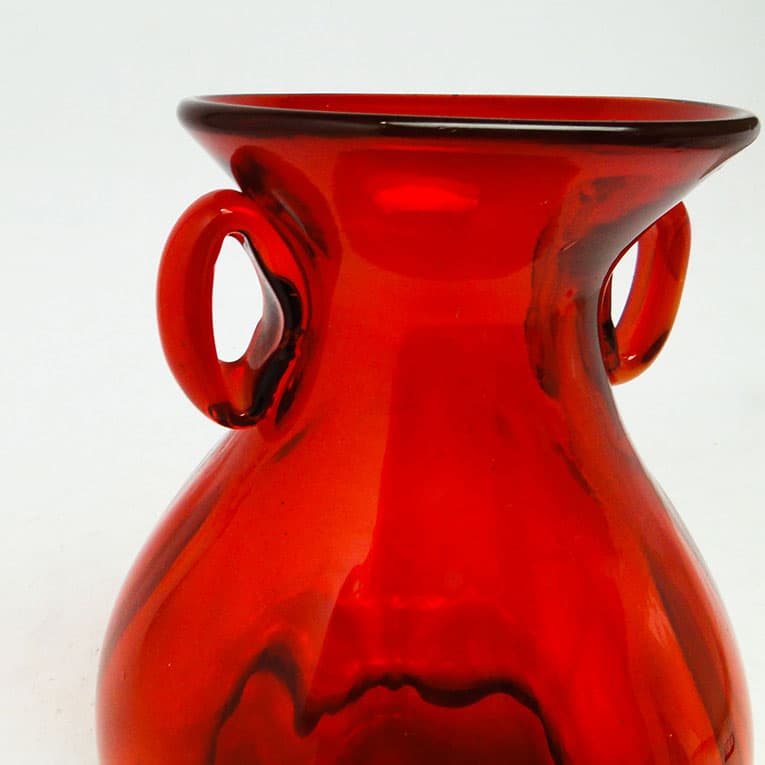 Wazon Mid-century modern, szkło czerwone, proj. J. Słuczan-Orkusz, Polska, lata 70. - 113907