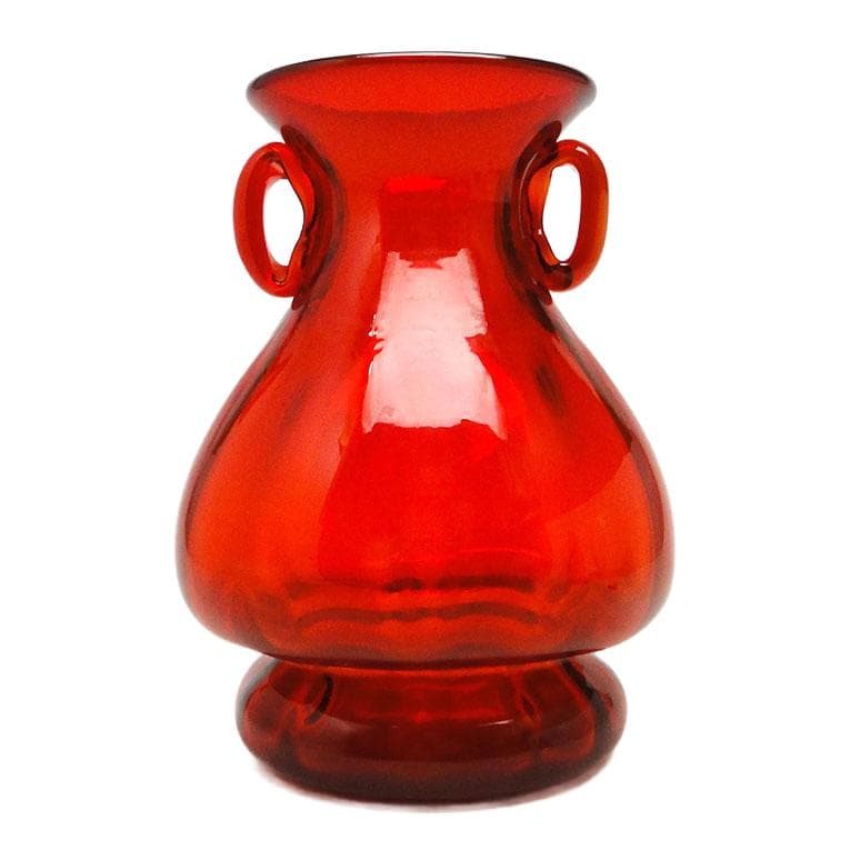 Wazon Mid-century modern, szkło czerwone, proj. J. Słuczan-Orkusz, Polska, lata 70.