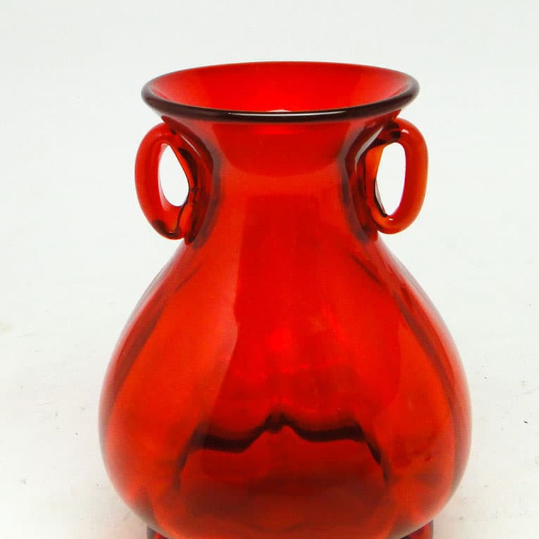 Wazon Mid-century modern, szkło czerwone, proj. J. Słuczan-Orkusz, Polska, lata 70. - 113900