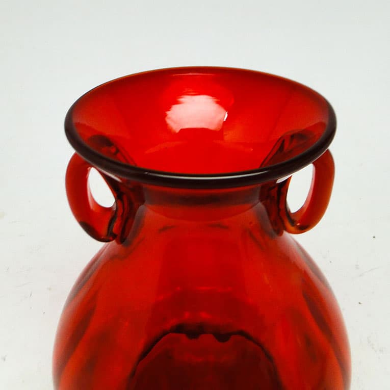Wazon Mid-century modern, szkło czerwone, proj. J. Słuczan-Orkusz, Polska, lata 70. - 113905