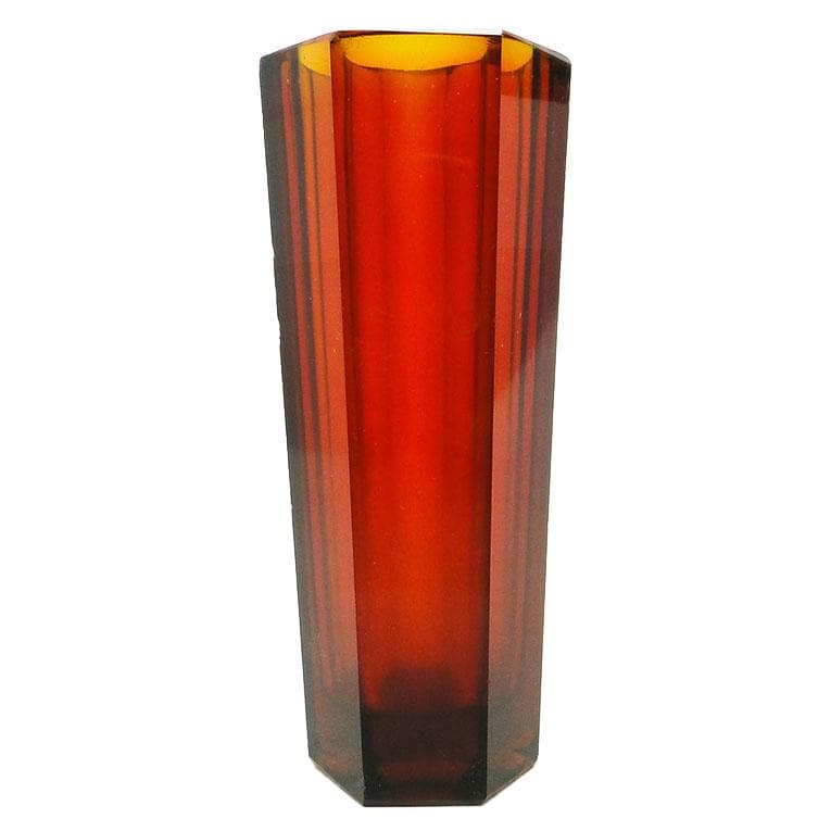 Wazon Art Deco, szkło prasowane, Huta Zawiercie, Polska, lata 30.