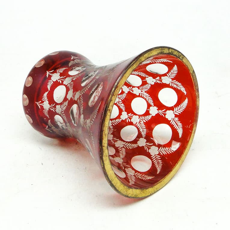 Szklenica Biedermeier, szkło czerwone, Czechy, XIX w. - 113975