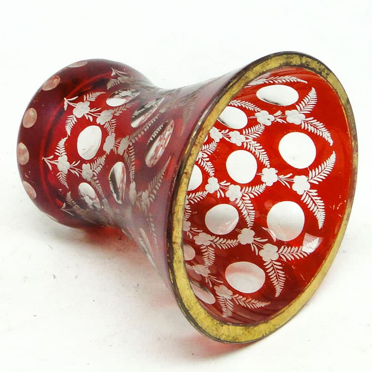 Szklenica Biedermeier, szkło czerwone, Czechy, XIX w. - 113974