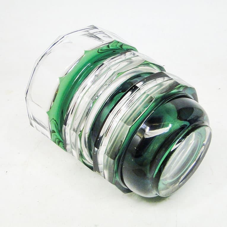 Wazon postmodernizm, szkło kryształ zielony, Niemcy, lata 60. - 113997