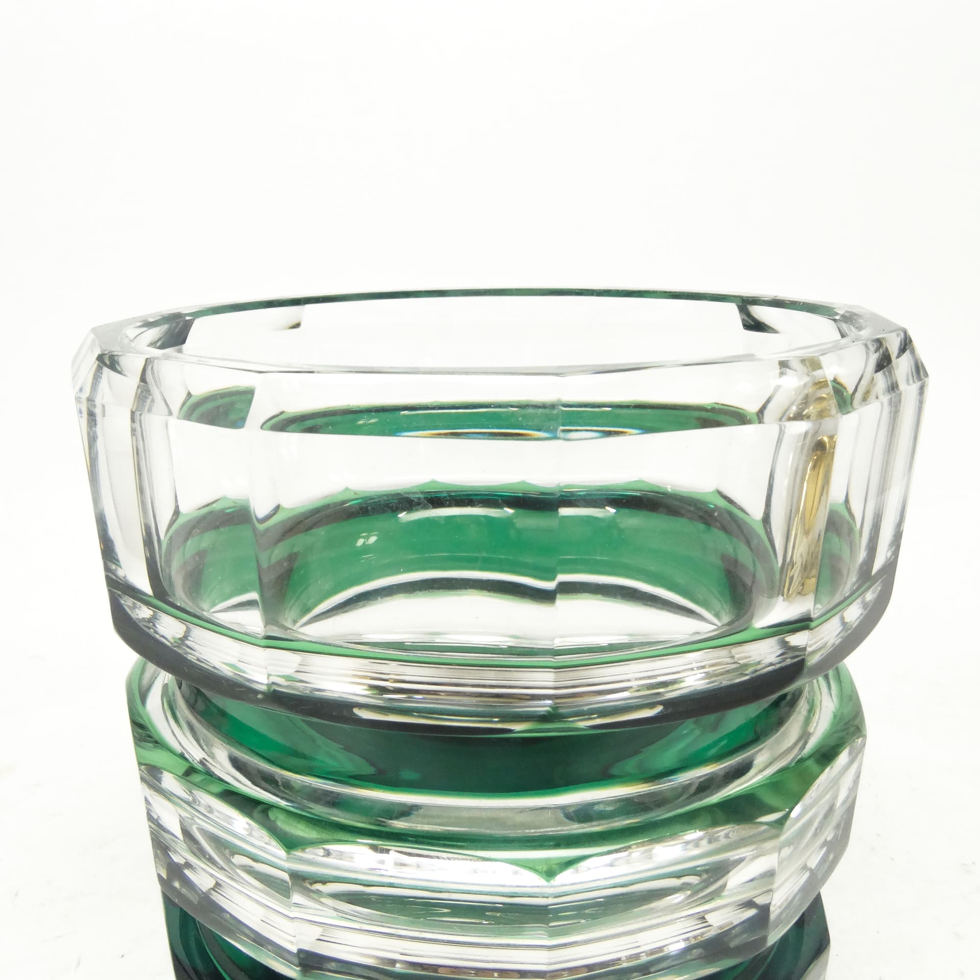 Wazon postmodernizm, szkło kryształ zielony, Niemcy, lata 60. - 113992