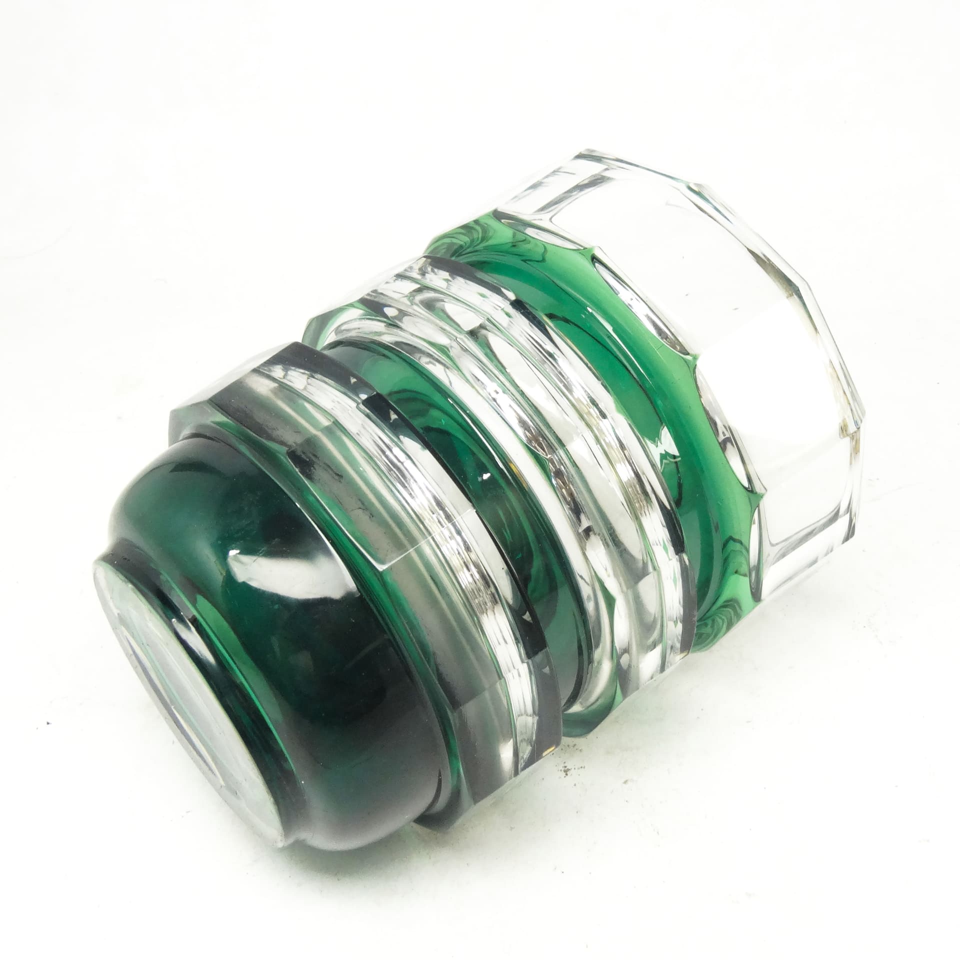 Wazon postmodernizm, szkło kryształ zielony, Niemcy, lata 60. - 113994