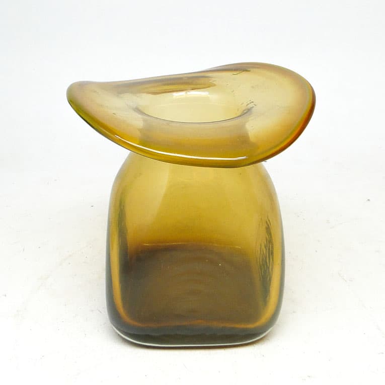 Wazon kapelusz, mid-century modern, szkło, Polska, lata 70. - 114018