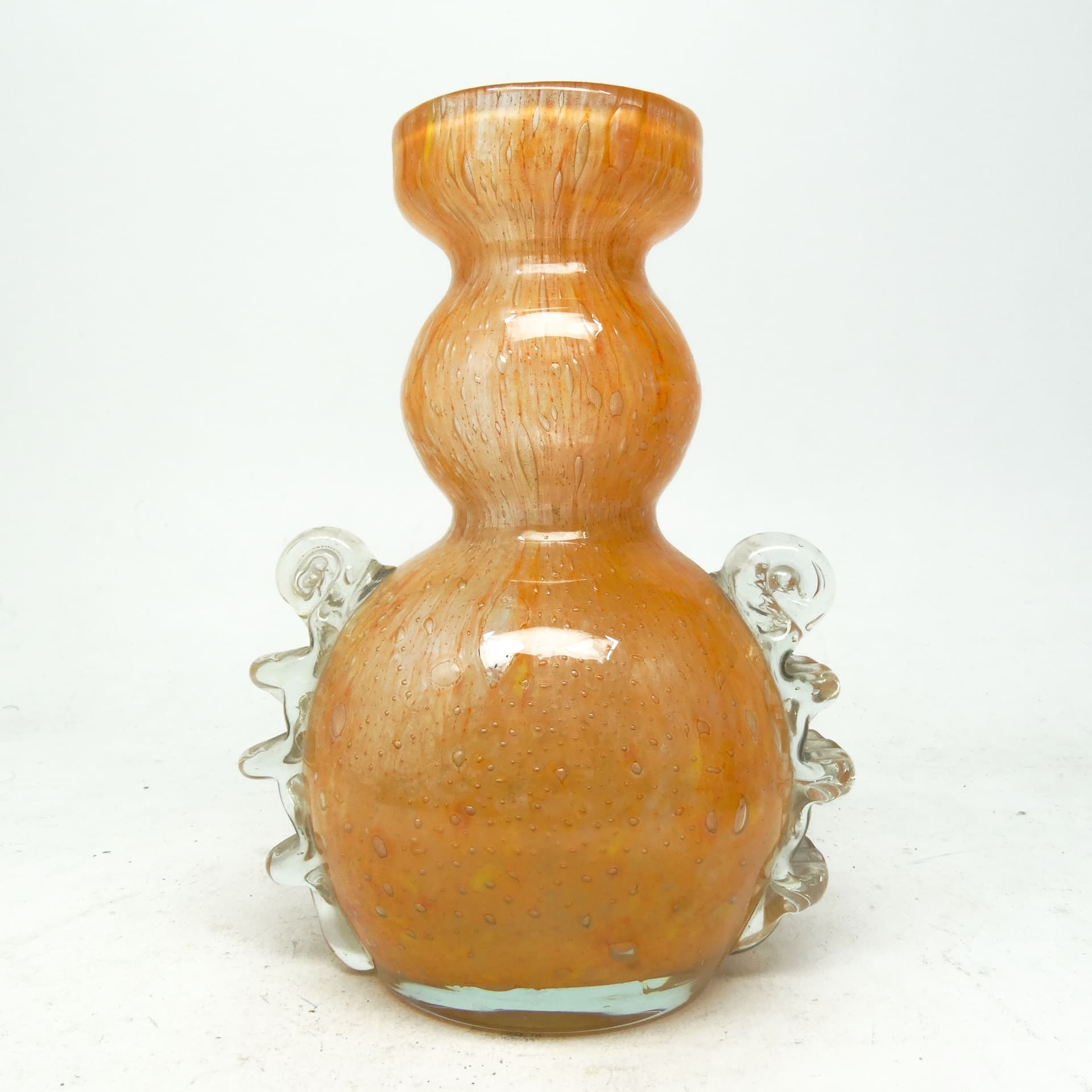 Wazon Postmodernizm, szkło pomarańczowe, Huta Łysa Góra, Polska, lata 70. - 114035