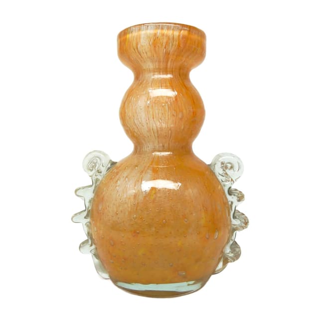 Wazon Postmodernizm, szkło pomarańczowe, Huta Łysa Góra, Polska, lata 70. - WYMIARY