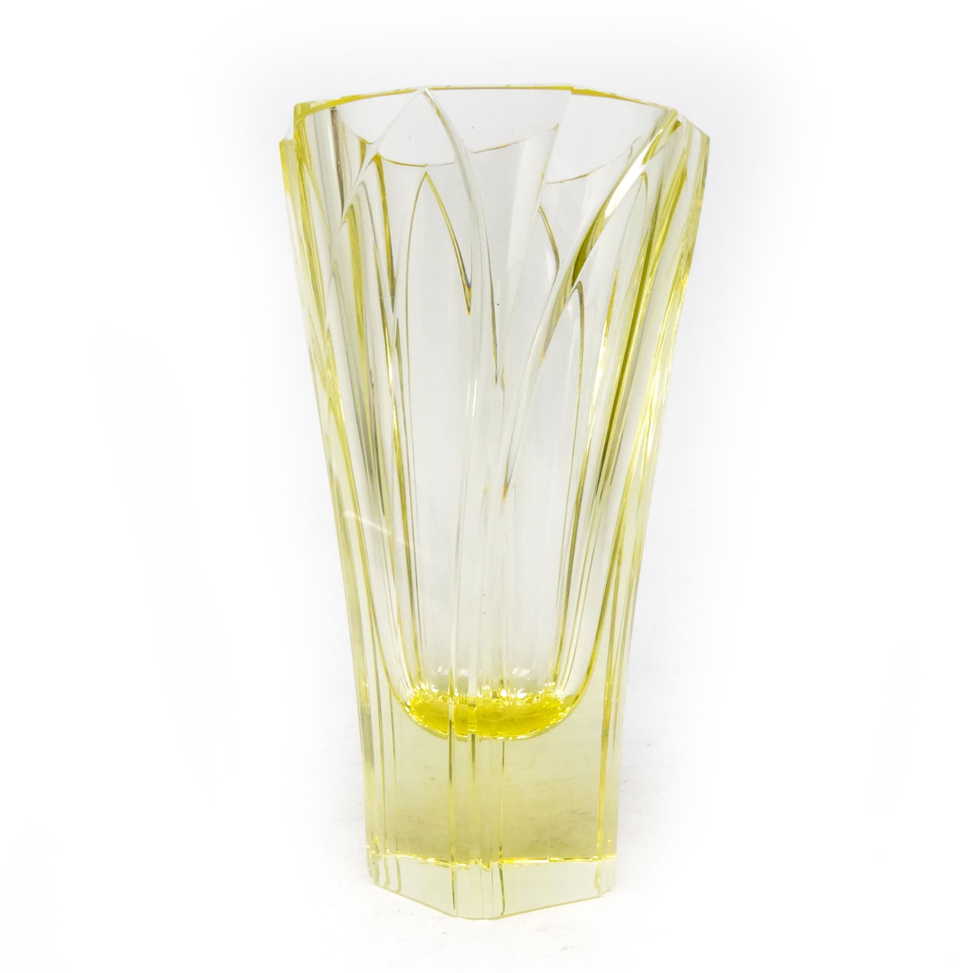 Wazon Art Deco, kryształ cytrynowy, proj. R. Hlousek, Moser, Czechosłowacja, lata 30. - 114394