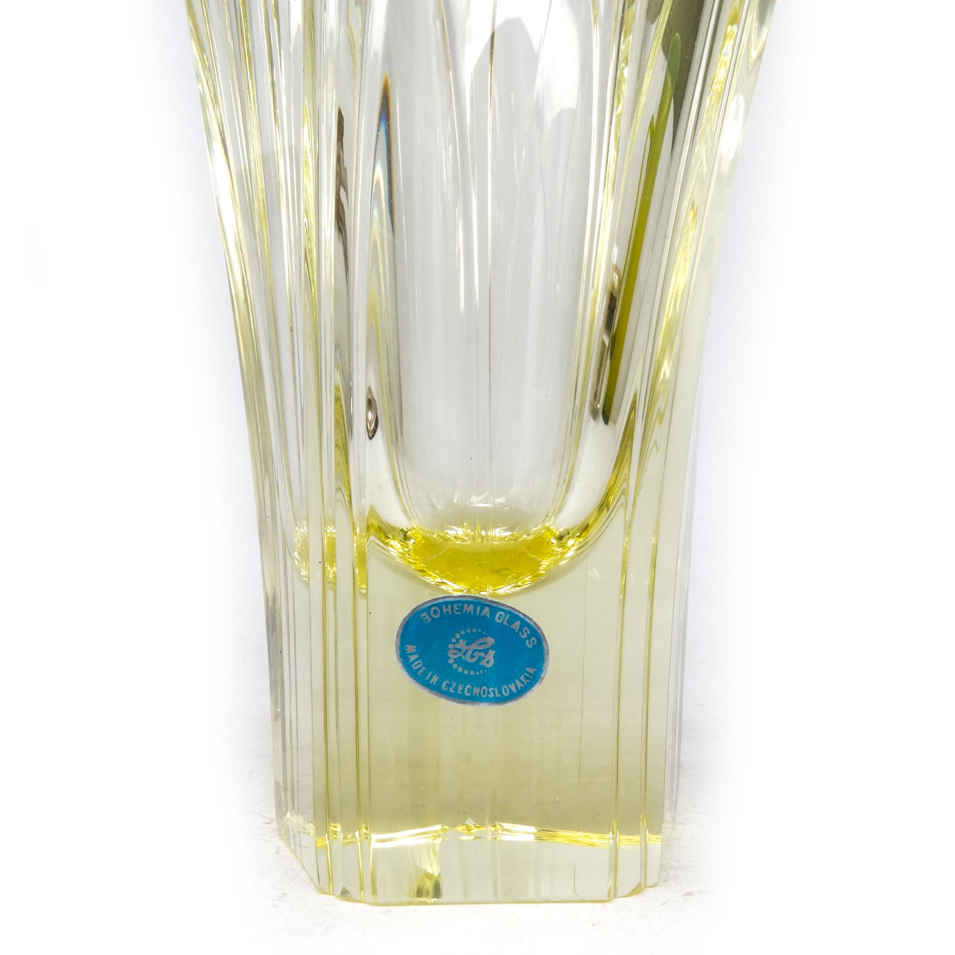 Wazon Art Deco, kryształ cytrynowy, proj. R. Hlousek, Moser, Czechosłowacja, lata 30. - 114397