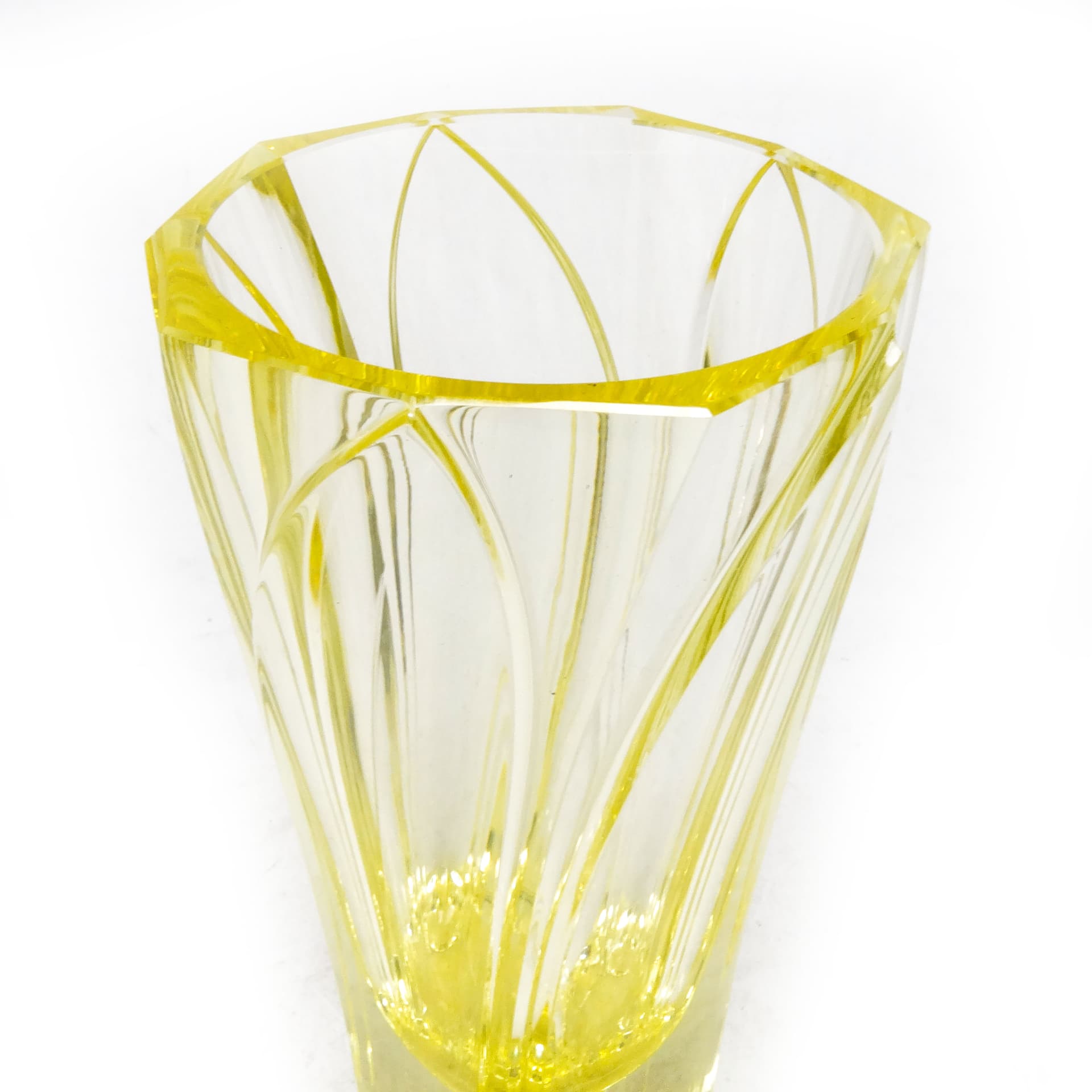 Wazon Art Deco, kryształ cytrynowy, proj. R. Hlousek, Moser, Czechosłowacja, lata 30. - 114395