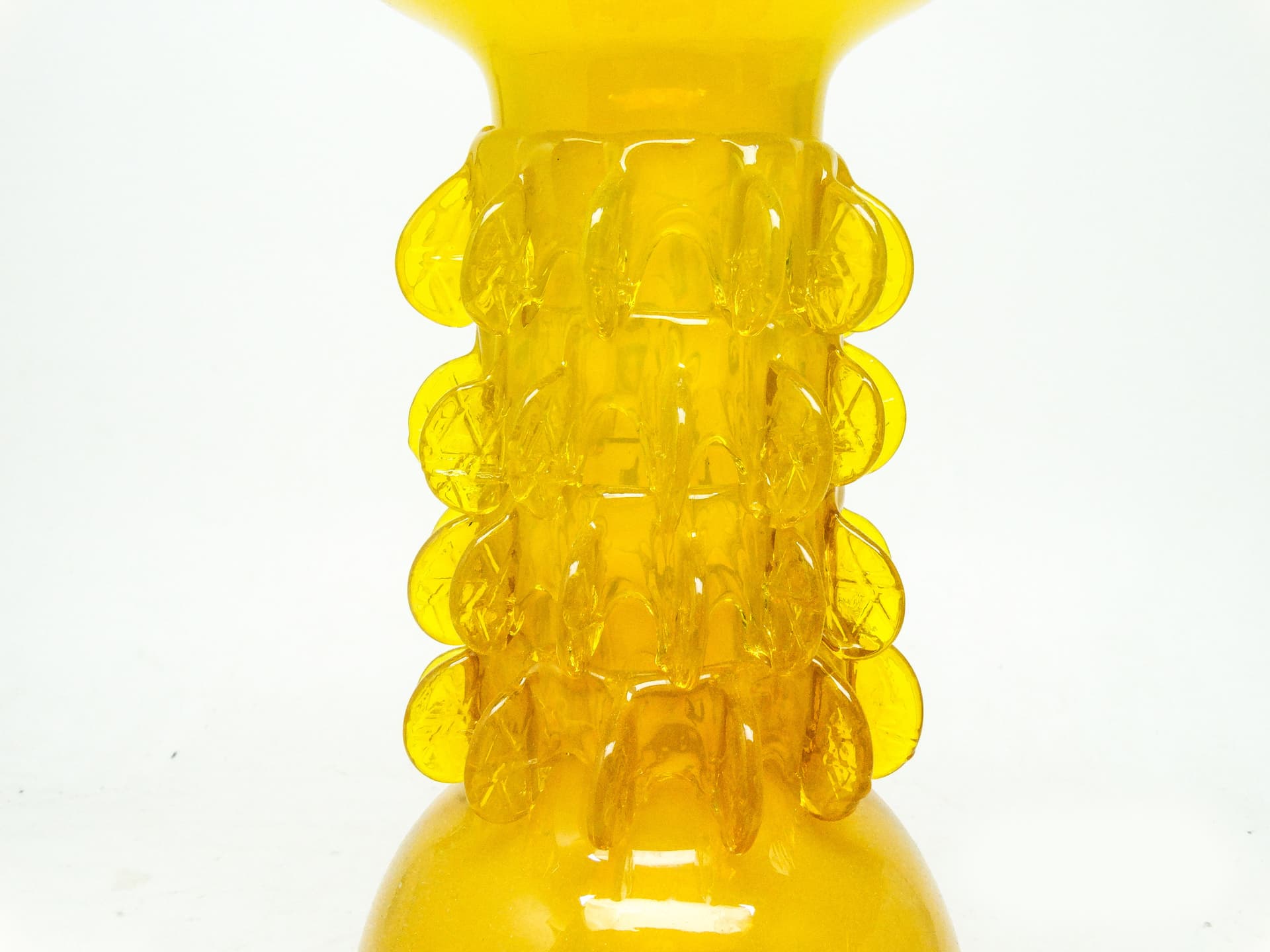 Wazon Panna Młoda, mid-century modern, szkło żółte, proj. J. Słuczan-Orkusz, Polska, lata 70. - 114437