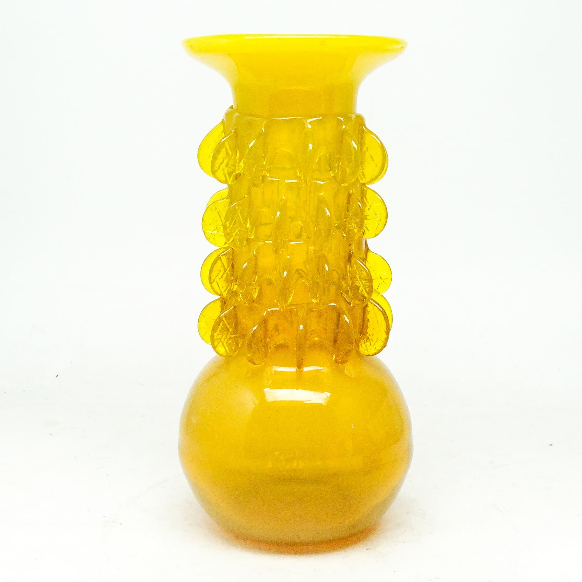 Wazon Panna Młoda, mid-century modern, szkło żółte, proj. J. Słuczan-Orkusz, Polska, lata 70. - 114440