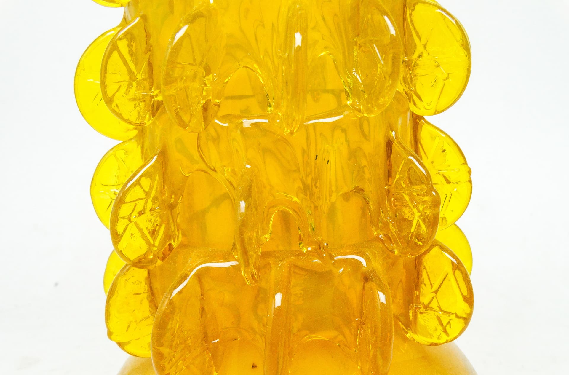 Wazon Panna Młoda, mid-century modern, szkło żółte, proj. J. Słuczan-Orkusz, Polska, lata 70. - 114441