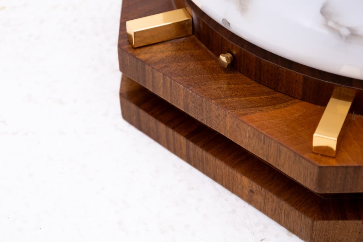 Biała lampa sufitowa Art Deco, Polska, lata 50. - 78373