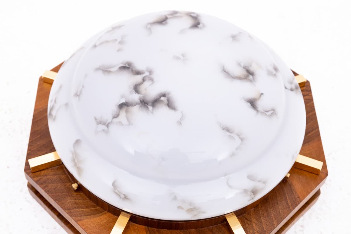 Biała lampa sufitowa Art Deco, Polska, lata 50. - 78374