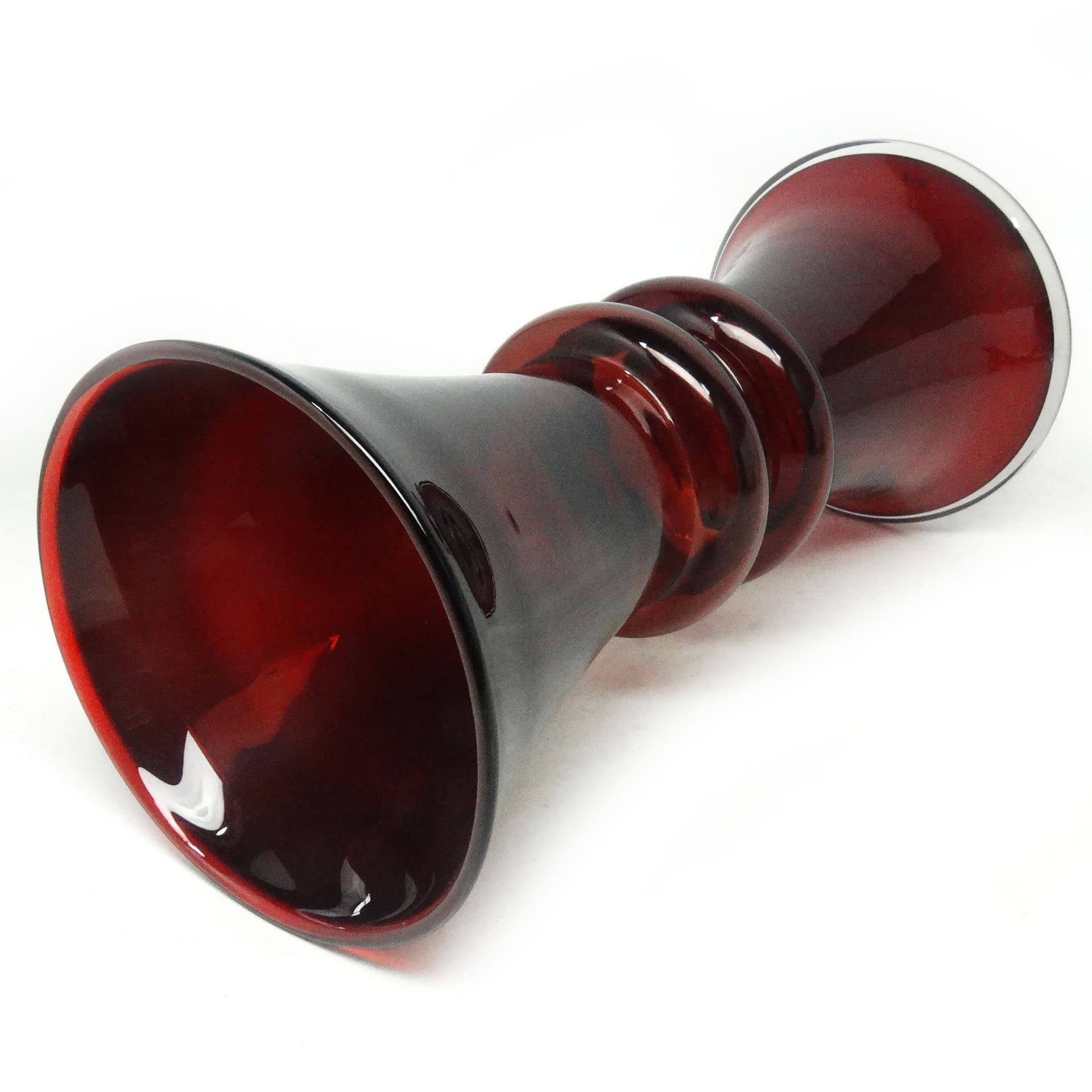 Wazon Modernizm, szkło rubinowo-czerwone, proj. K. Krawczyk, HSG Tarnowiec, Polska, lata 70. - 114454