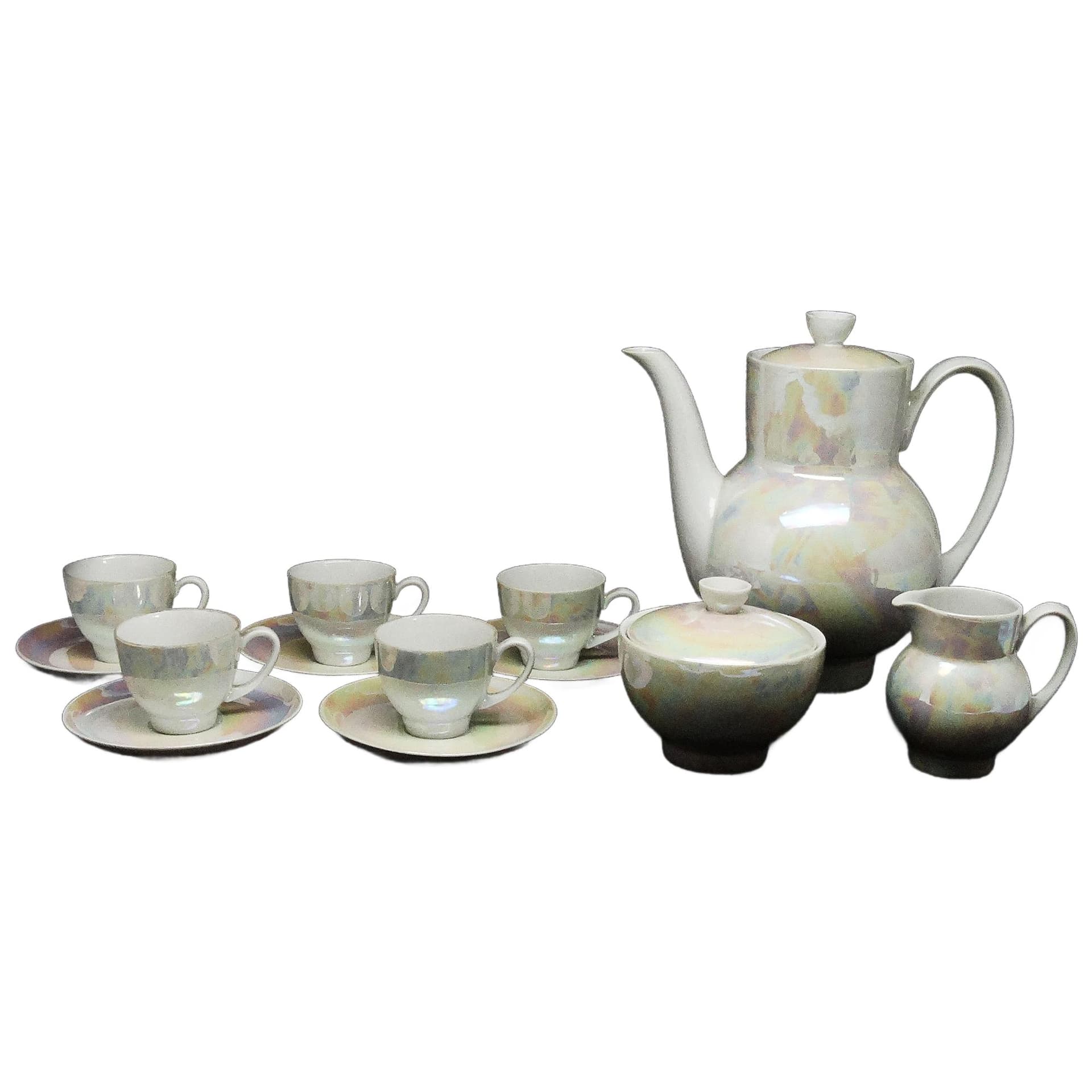 Serwis kawowy Ania, polski modernizm, porcelana, Ćmielów, Polska, lata 60.