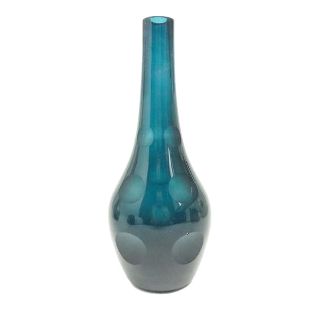 Wazon Postmodernizm, szkło teal, WMF, Niemcy, lata 60. - WYMIARY