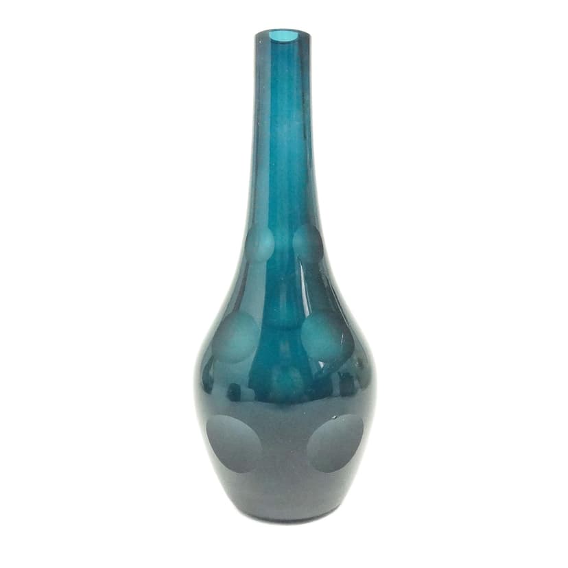 Wazon Postmodernizm, szkło teal, WMF, Niemcy, lata 60.