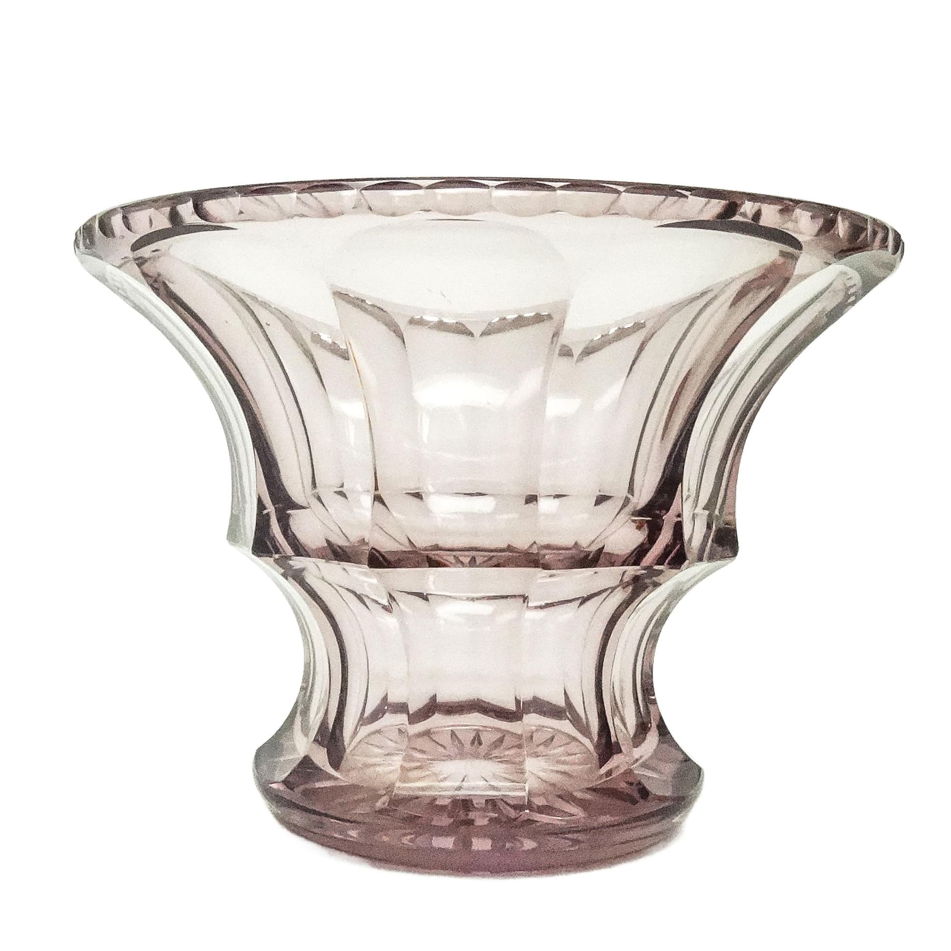 Wazon Art Deco, kryształ, proj. J. Hoffmann, Bohemia, Czechosłowacja, lata 30.