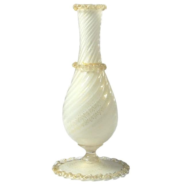 Ivory White Glass Vase, Murano, Italy, 1960s - DIMENSION