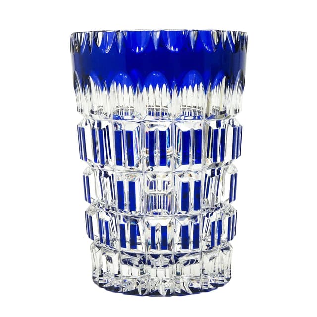 Wazon mid-century modern, szkło kobaltowe, Niemcy, lata 50. - WYMIARY