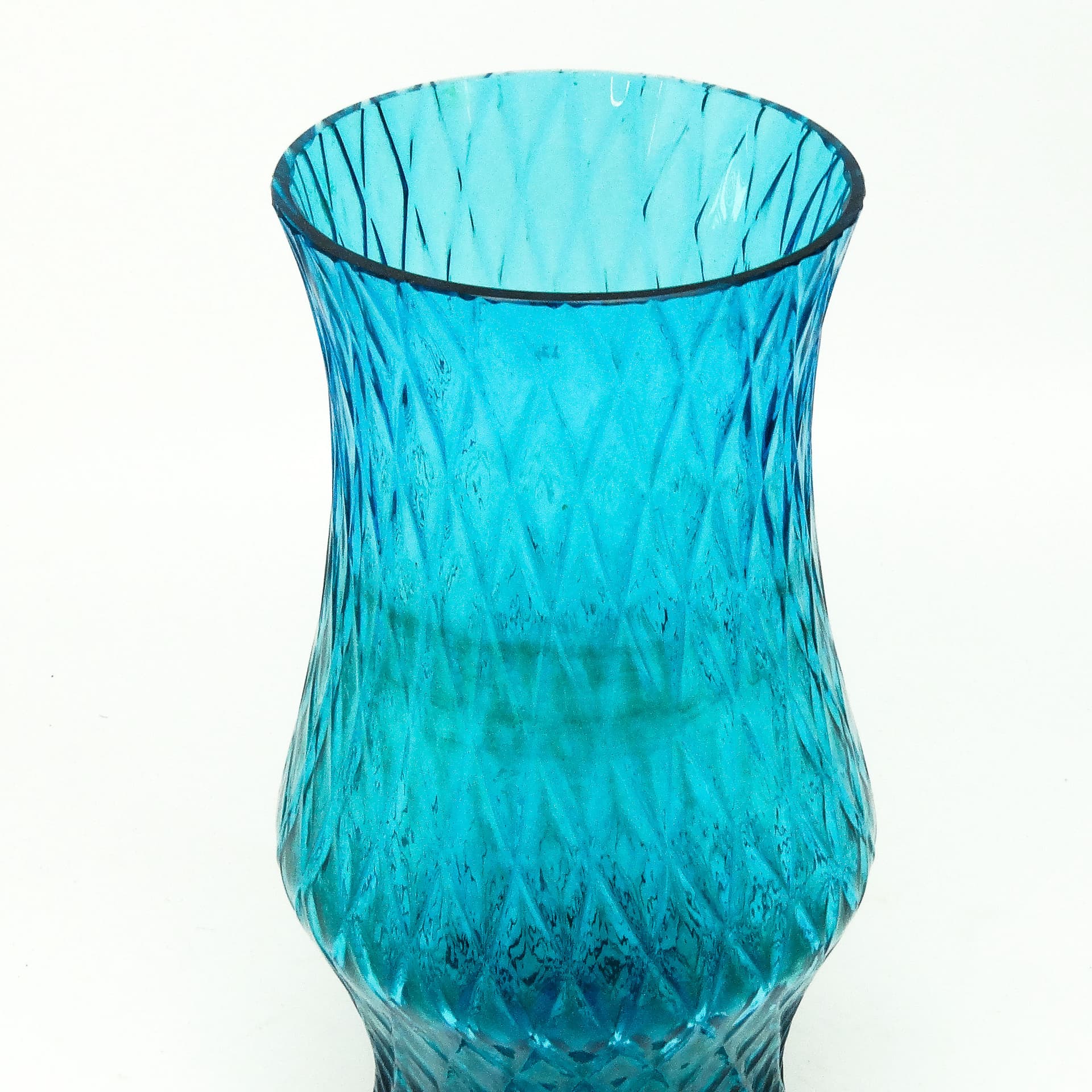 Wazon postmodernizm, szkło turkusowe, proj. Z. Horbowy, Polska, lata 70. - 114938