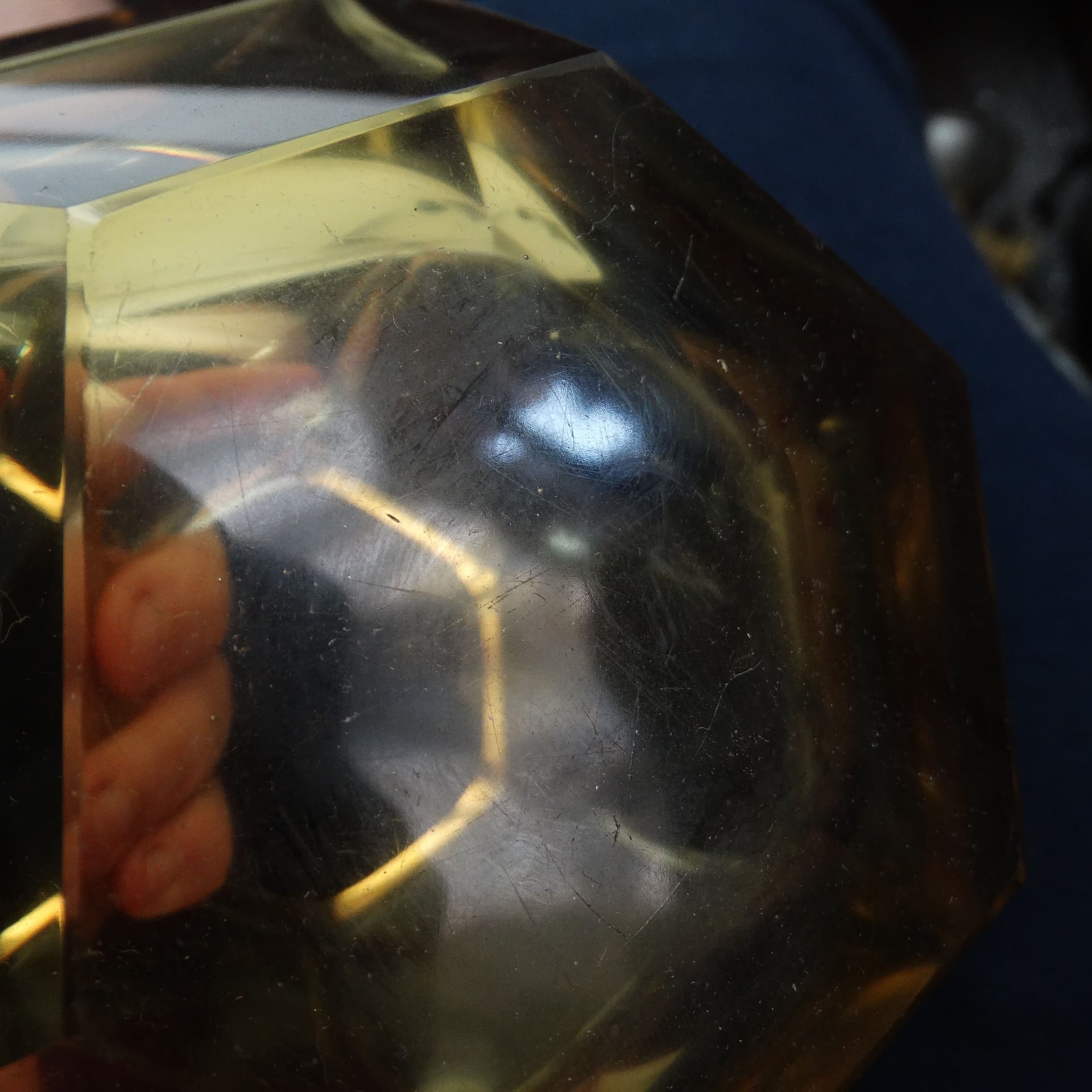 Wazon Art Deco, kryształ cytrynowy, proj. R. Hlousek, Moser, Czechosłowacja, lata 30. - 115123