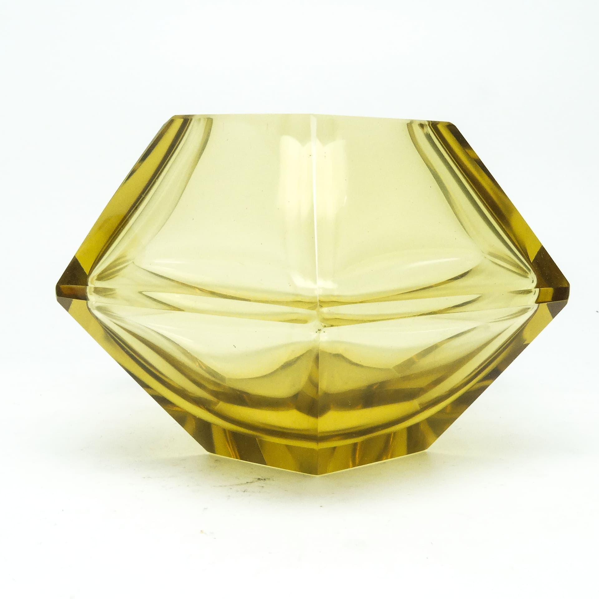 Wazon Art Deco, kryształ cytrynowy, proj. R. Hlousek, Moser, Czechosłowacja, lata 30. - 115115